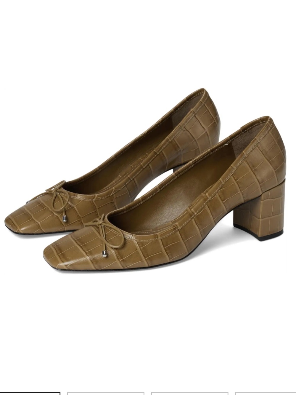 Schutz Arissa Croc-Embossed Block Heel Pumps with Box heels women’s 7.5B